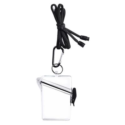 Capa de Cartão Acrílica Transparente à Prova d'Água para Mulheres Homens Estudantes Porta-Cartão de Ônibus Estojo Protetor de Manga para Cartão de Identidade com Cordão Chaveiro