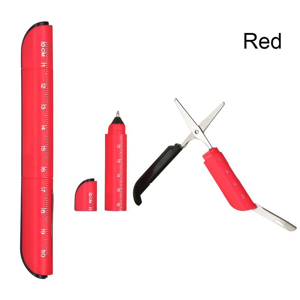 Writing Tool Stationery Plastic Ballpoint Pen Multifunction Signature Ballpen Ruler