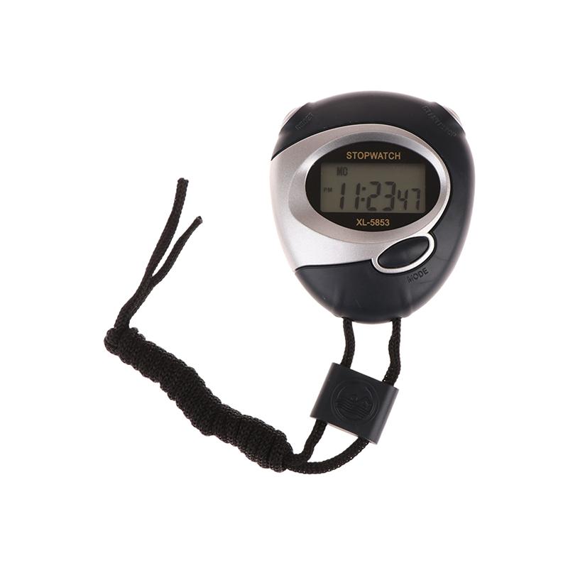 Ręczny Stoper Sportowy Licznik Wodoodporny Cyfrowy Wyświetlacz LCD Chronometr Timer Fitness Do Pływania Biegania Treningu Sportowego
