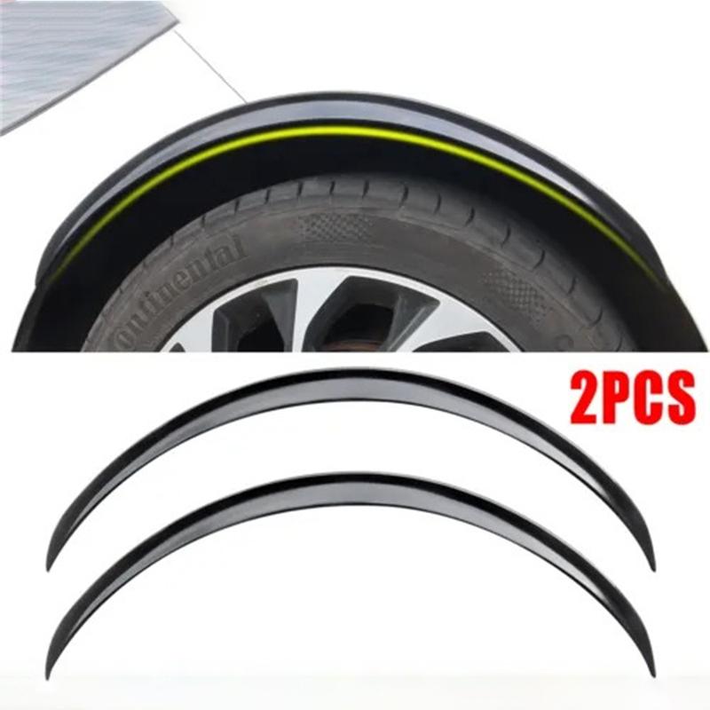 2pcs Universal Car Wheel Eyebrow Arches Lips Glossy Black 7m Auto Side Fender Flares Extension Protection