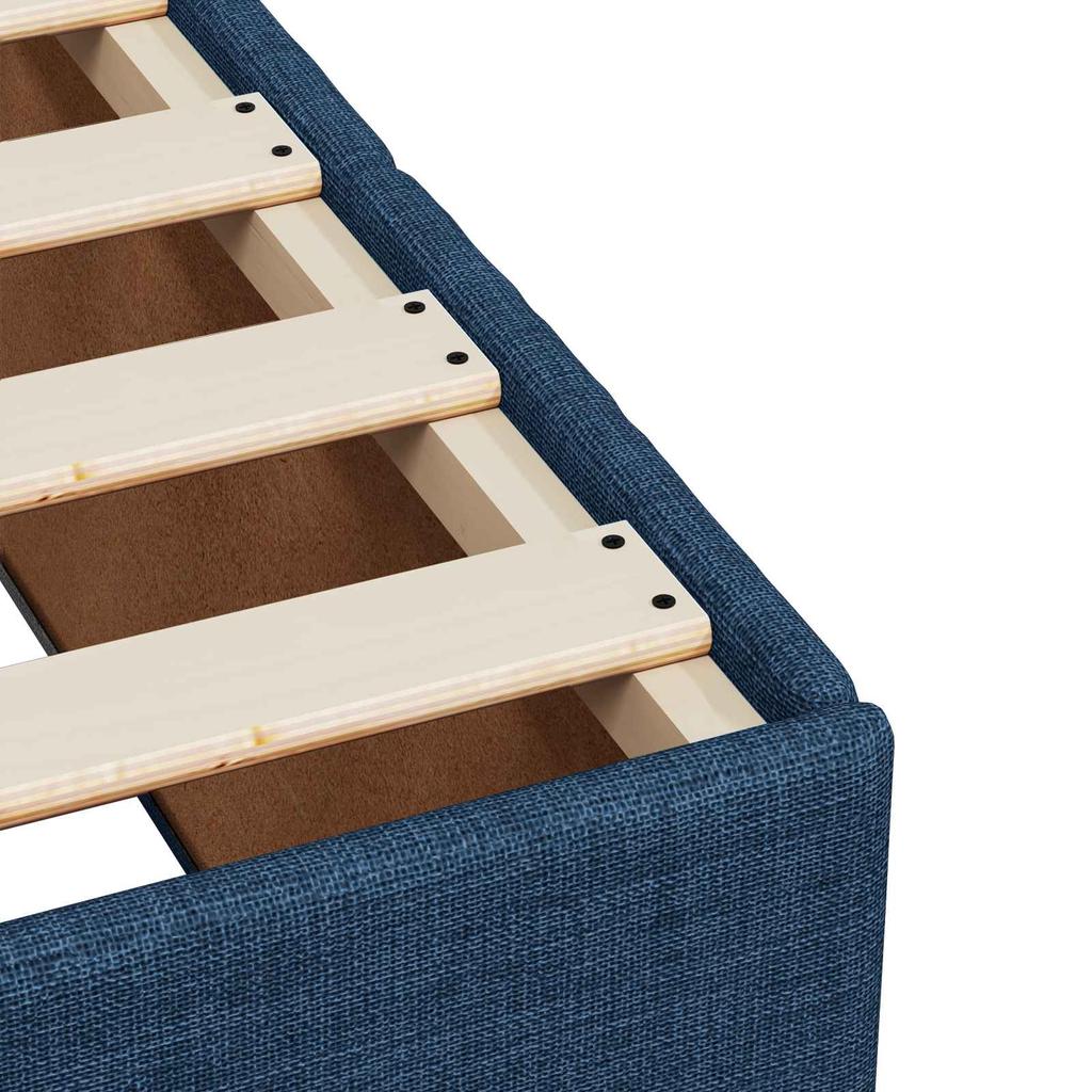 Box Spring Bed with Mattress and Headboard Blue 90 x 200 cm Fabric