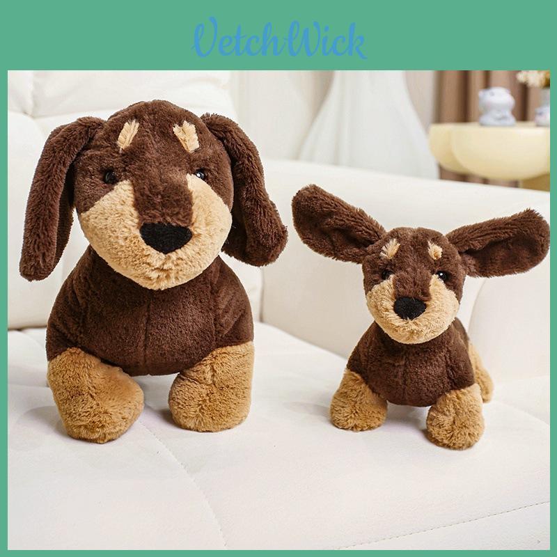 Dachshund Plush Toy With Realistic Fur Soft Animal Figure For Children And Collectors
