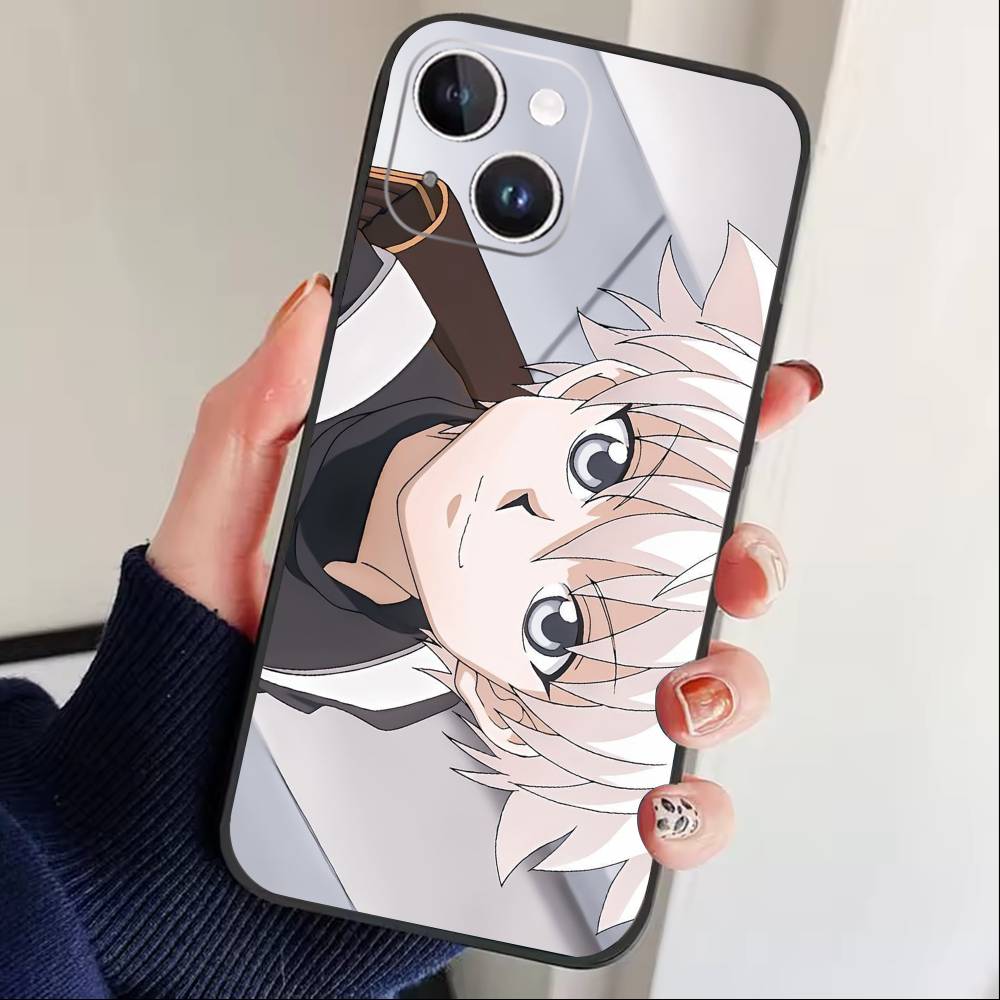 G-Killua Zoldyck K-Hunter X Hunter Phone Case For iPhone 17 16 15 14 13 12 Max Plus Silicone Black Cover