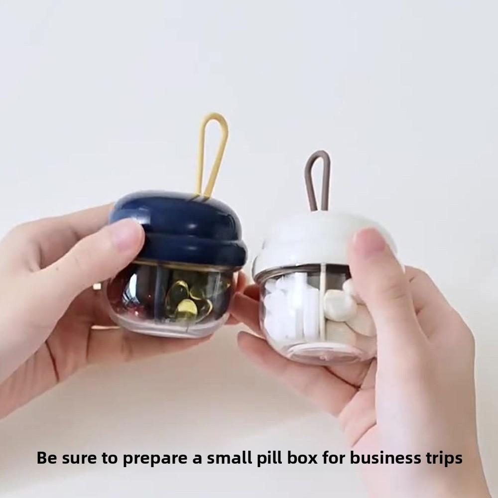 New Mini Pill Storage Box Moisture-proof Four-compartment Portable Pill Box Transparent Pill Dispensing Box Pill Storage