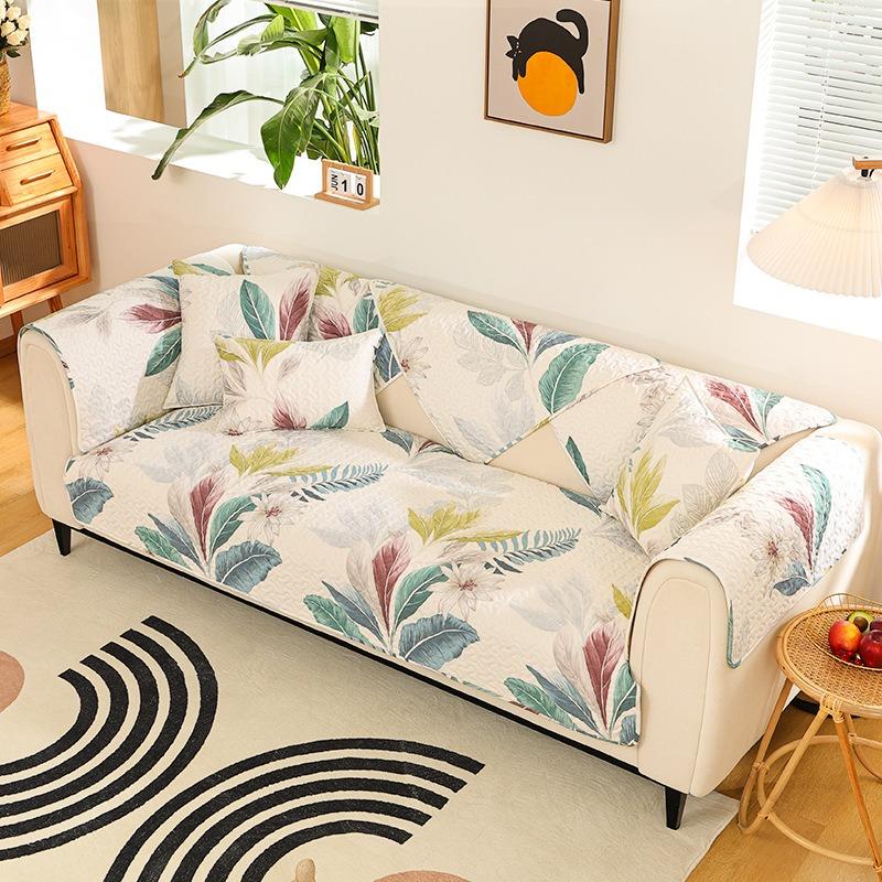 Pure Cotton Ins Style Fabric Non-Slip Sofa Cushion Four Seasons Universal Simple Sofa Cover Cover Backrest Cushion Cover Cloth
