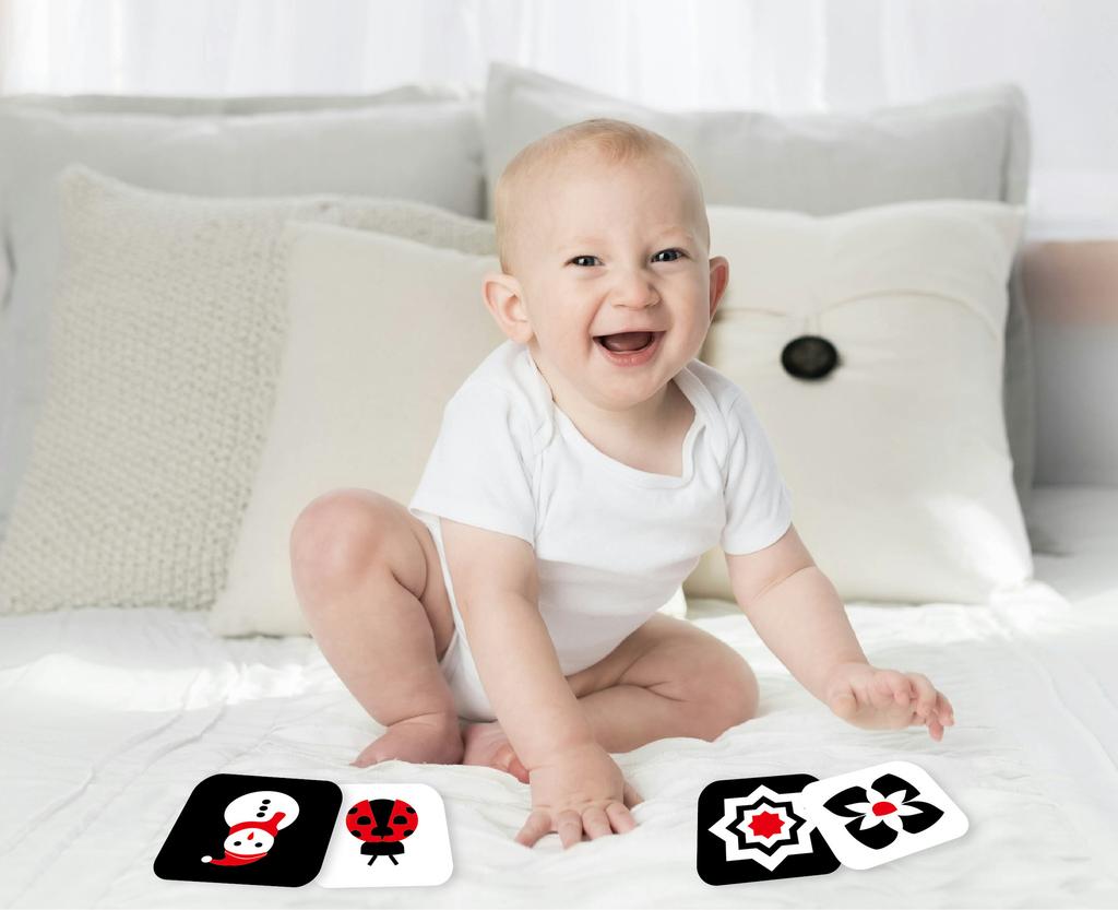 Non-Toxic Newborn High Contrast Flashcards Black&White Sensory Toys For 0-3Y Infants Montessori Brain Development With Texture Cards