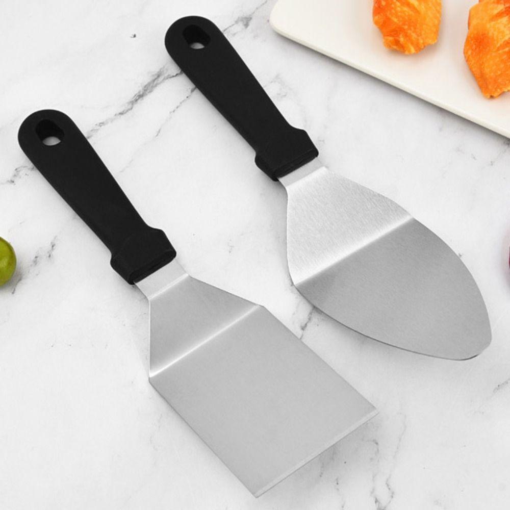 Stainless Steel Brownies Spatula Black Anti-scald Handle Steak Shovel  Tiramisu
