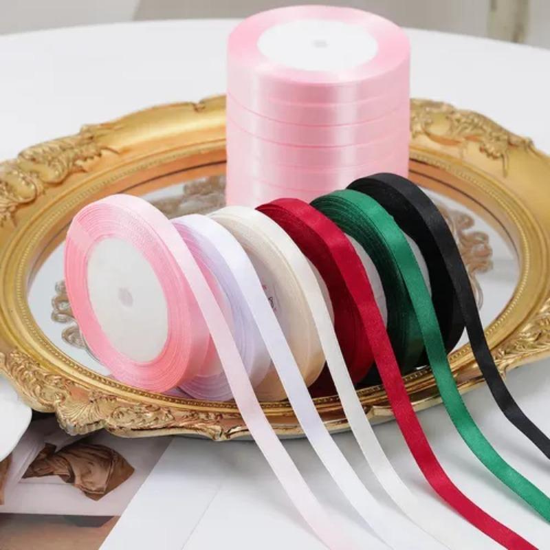 Wholesale 22 Meter/roll Stain Ribbon 1CM Polyester Ribbon for Gift Packing Wedding Party Decoration DIY Handmade Craft Supplies