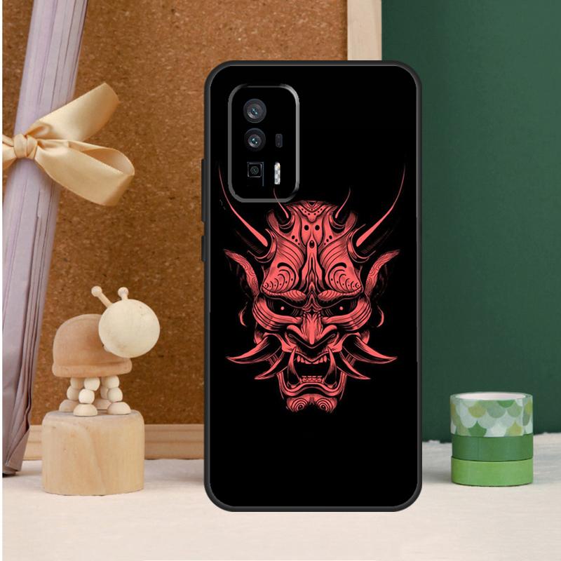Japanese Samurai Oni Mask For POCO X6 Pro M6 X3 X5 F3 F5 M5s Cover For Xiaomi 13T 12T 11T 14 Pro 12 13 Lite Case