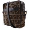 Fendi Zucca Shoulder Bag Brown Nylon Canvas Women Used