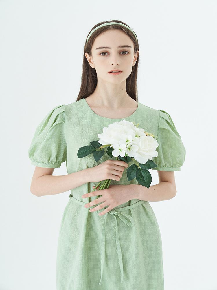 Prin J Grape Frill Green Dress