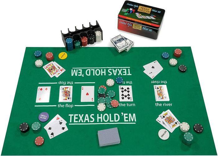 Complete Poker Set - Engelhart - Metal Box - 200 Chips - 2 Decks of Cards - Accessories Included