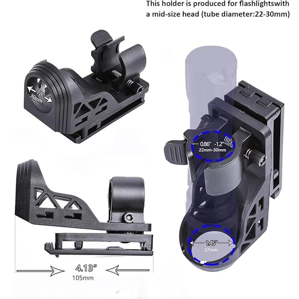 With Lever Side Lock Flashlight Belt Holder 360° Rotating Flashlight Cover  Storing a Flashlight