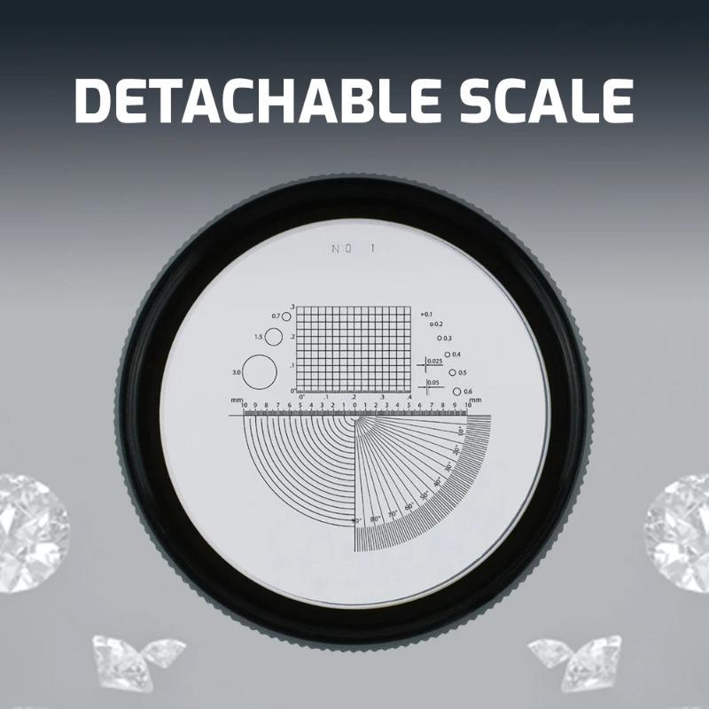 

GA 15X Scale Loupe Jewelry Tool Rechargeable Magnifier with Detachable Reticle Scale 25mm Field of View Coins Watches 15x