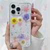 Dried Flower Silver foil Phone Cases For iPhone 17 16 15 14 13 12 11 Pro Max XS Max XR X 7 8 Plus Soft Silicone Cover