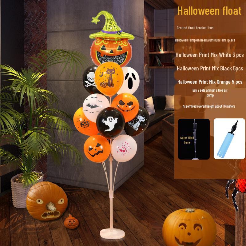 Halloween Pumpkin Atmosphere Balloons for Tables, Bars, Kindergartens, and Shopping Mall Displays