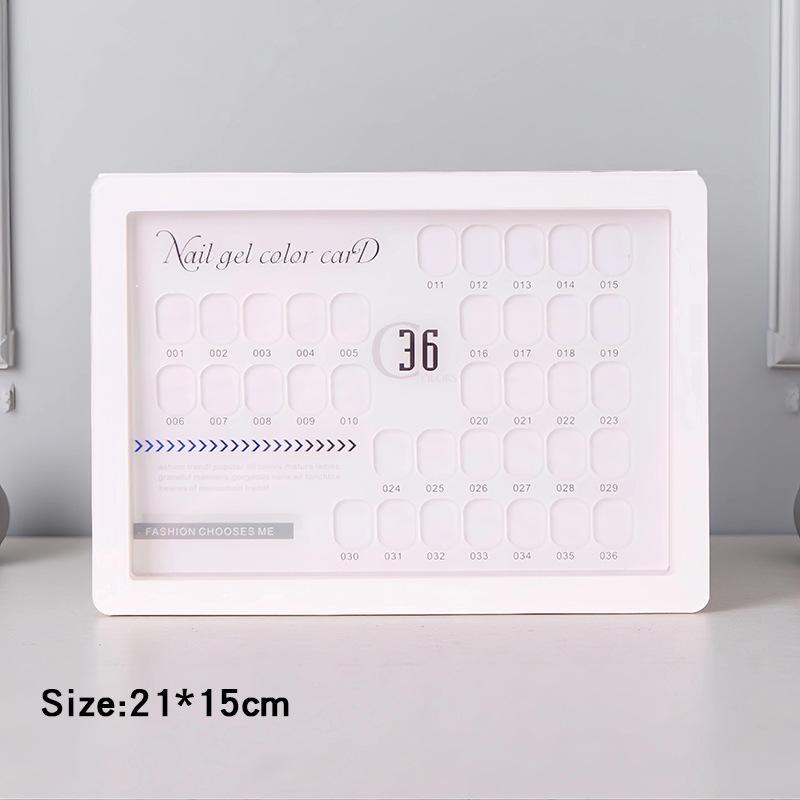 Nail Art Color Chart with Dustproof Transparent Cover - Display Board for Nail Tips and Samples