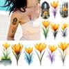 9pcs Temporary Tattoo Flower Tattoos Watercolor Yellow Floral Designs Temporary Tattoo Stickers For Ladies Arms Chest