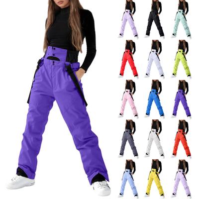Kayak Pantolonu Kadın Yalıtımlı Kayak Salopeti Snowboard Pantolonu Ayarlanabilir Omuz Askılı Kar Tulumu