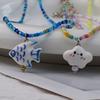 Bohemian Rice Beads Colored Beaded Ceramic Clouds Cute Fresh Necklace Neck Chain Collarbone Chain