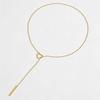 Stainless Steel Gold Color Heart Pendant Necklace For Women Simple Metal Long Pull Adjustable Chain Necklace Jewelry Gift