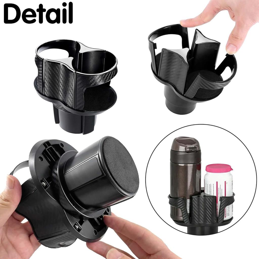 2-in-1 Multifunctional Car Cup Holder Expander Adapter, Universal Double Cup Hol