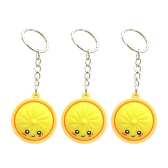 3Pcs Mini Dumpling Keychain Pendant Soft Food Charm Cartoon Snack Accessories for Bags Car