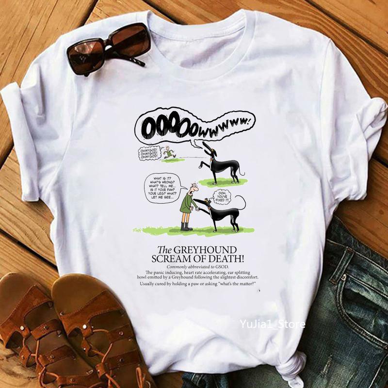 Vintage Circle Greyhound Dog Print T Shirt Women Cute Pet Graphic Short Sleeve Casual Summer Dog Lover Streetwear Tee