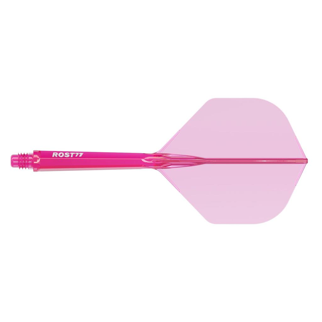 CUESOUL ROST 77 Transparent Set of Clear Rose White Large One-Piece Flights, Standard, 3, Red, Logo, (CS-77-XB8T-L)