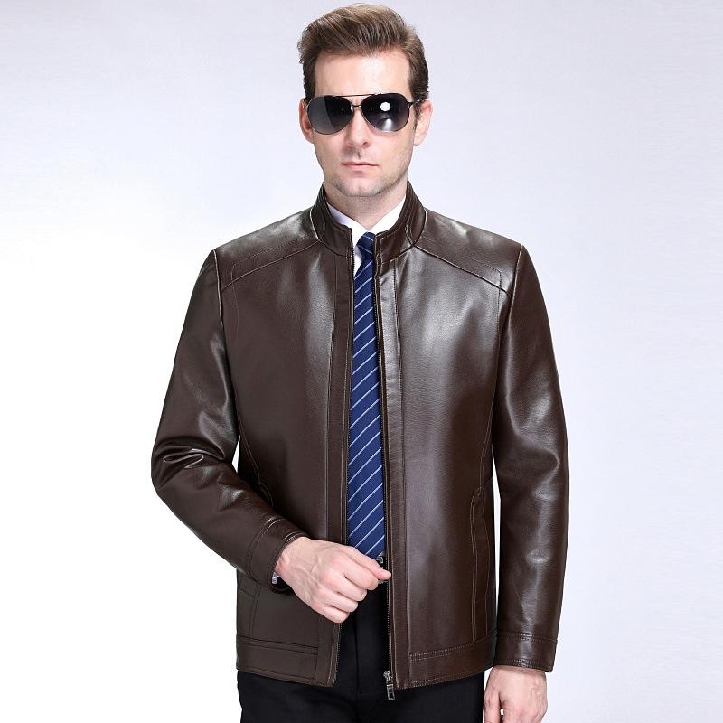 Autumn and Winter Genuine Leather Jackets for Men, Velvet Warm Sheepskin Jackets for Men, Casual Leather Jackets for Men