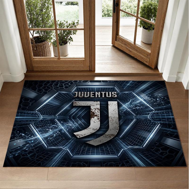 Juventus FC Design Crystal Velvet Rug Soft Decorative Mat for Bedroom Entrance