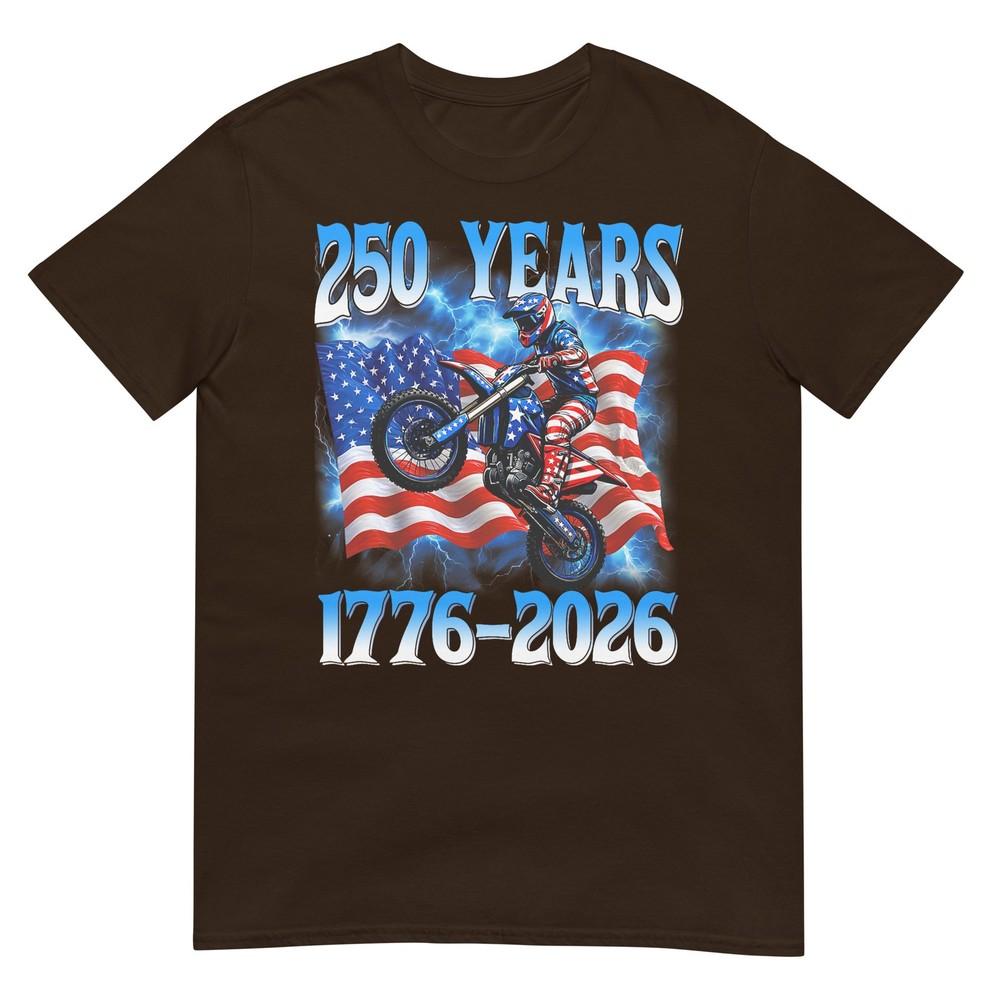 250th Anniversary Usa Patriotic 250 Years 4th July Dirt Bike TShirt