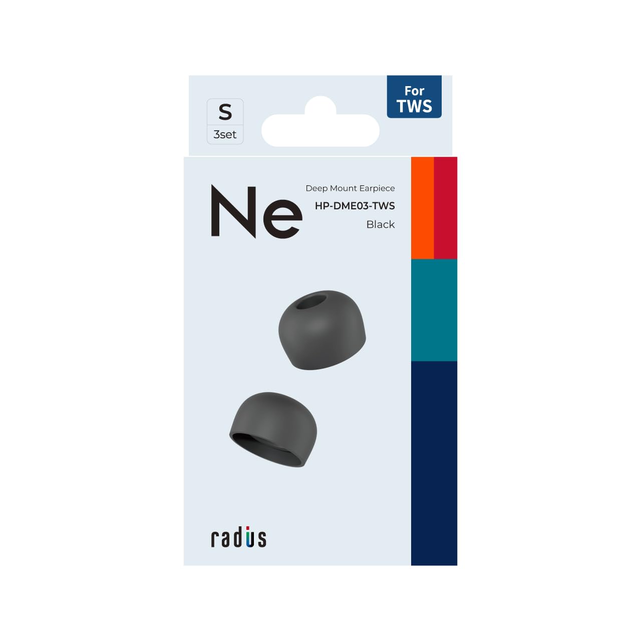

Radius HP-DME-TWS Deep Mount Eartips 3-Pack Small Black Perfect Fit Enhanced Bass High Sound Isolation