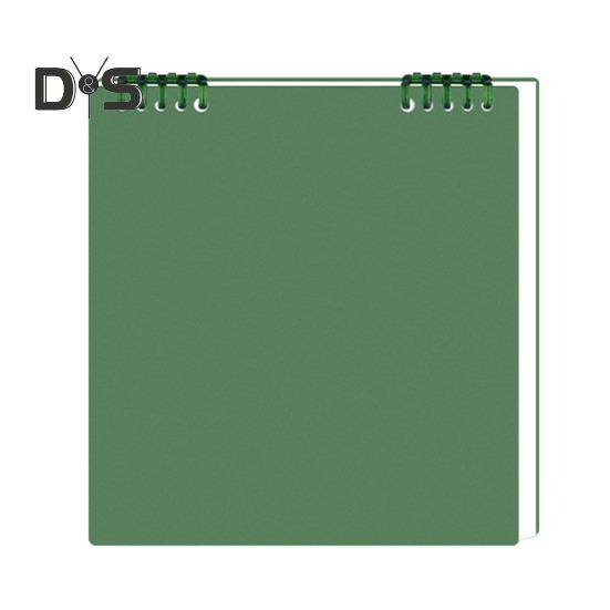 

Квадратный блокнот с отрывными листами, рабочий журнал, спиральная нить, дизайн, школьный блокнот, простой блокнот для письма темно-зеленого