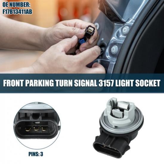 Front Parking Turn Signal 3157 Light Socket for Ford 3 P NoF17B13411AB