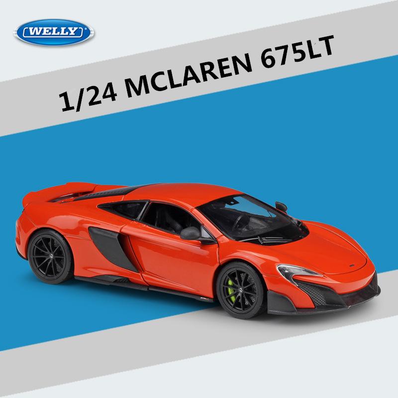 WELLY 1/24 McLaren 675LT Alloy Sports Car Model Diecast Metal Racing Super Car Vehicle Model Simulation Collection Kids Toy Gift