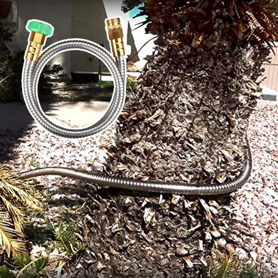 Short Garden Hose Metal Leakproof Leader Hose Universal Fit Secure Connection Outdoor Garden Watering Stainless Steel Flexible Hose