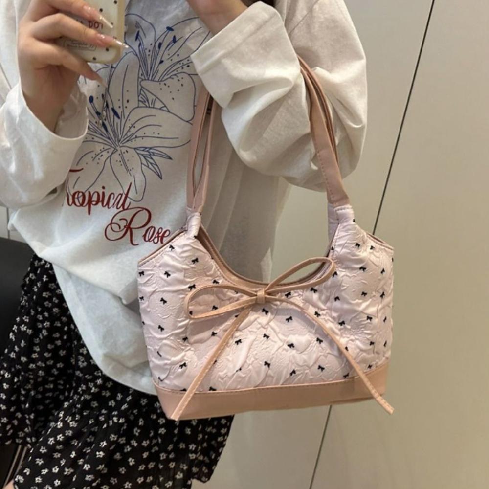 

Sweet Bow Ribbon Shoulder Bag Y2K Tote Bag All Match Underarm Bag Girls синій