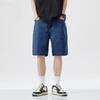 Pantalones Cortos de Verano para Hombre de Jeans Vintage Pierna Ancha Largo hasta la Rodilla Pantalones Cortos de Mezclilla de Moda Lavados Nuevos
