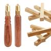 Holzfeilengriff Professioneller Feingeschliffener Feilengriff Ersatz mit Starken Metallmanschetten für Feilen Schneidwerkzeug
