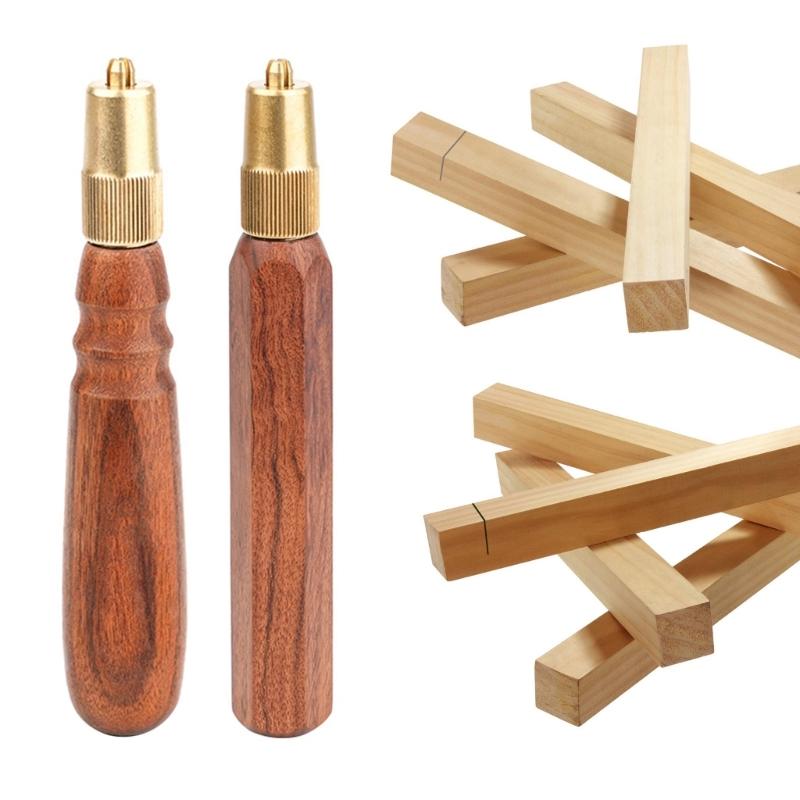Holzfeilengriff Professioneller Feingeschliffener Feilengriff Ersatz mit Starken Metallmanschetten für Feilen Schneidwerkzeug