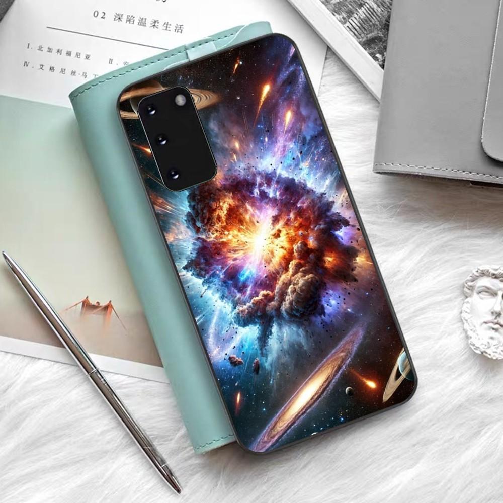 Weltraum Universum Galaxie Handyhülle Silikon PC+TPU Für Samsung S10 20 30 22 23 24 Plus Lite Ultra Hülle