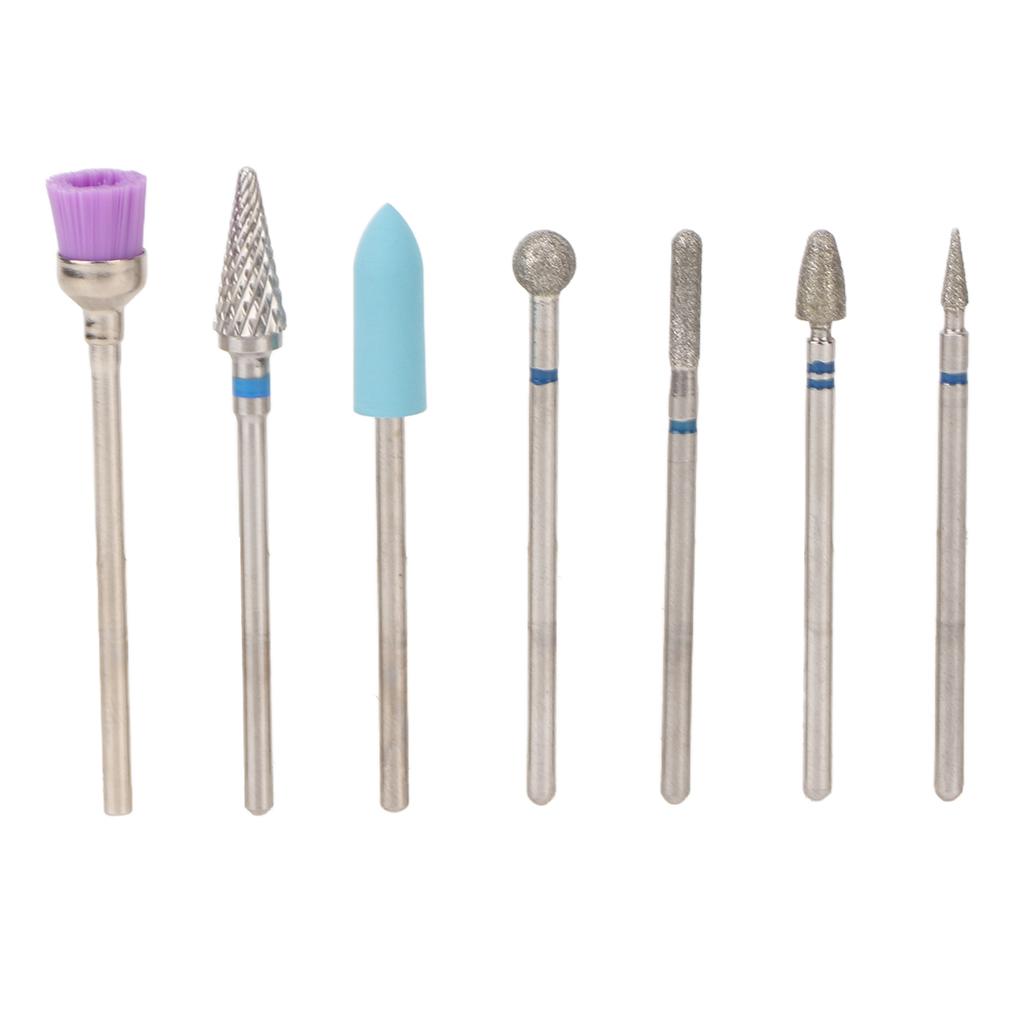 7pcs Nail Drill Bit Set Stainless Steel Portable Professional Fast Removal Nail Grinding Bits