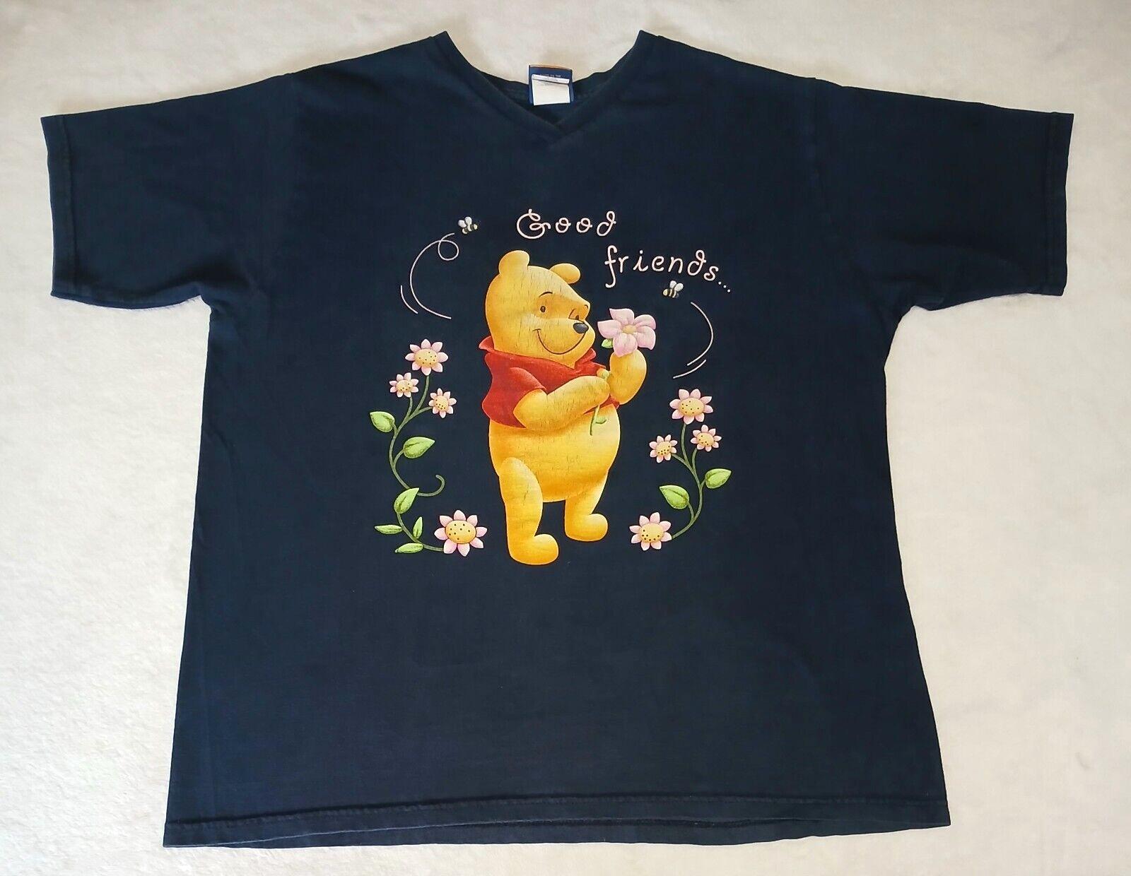 Vintage Winnie The Pooh T Shirt Womens L Good Friends Are In The Garden Disney XL