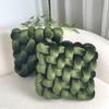 Golden Velvet Hand- Knotted Square Decorative Pillows, Knotted Floor Pillows, Suitable for Living Room Bay Window, Bedroom, Office, Sofa, Chair, Bed