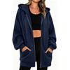 Women's Zip Up Hooded Hoodie Long Sleeve Loose Fit Casual Pullover Sweatshirt Top