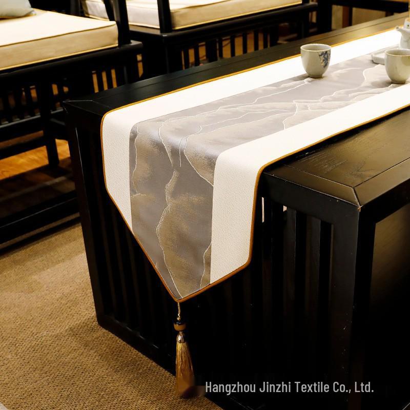 Modern Zen Chinese Tea Table Runner - Long Strip Dining Tablecloth