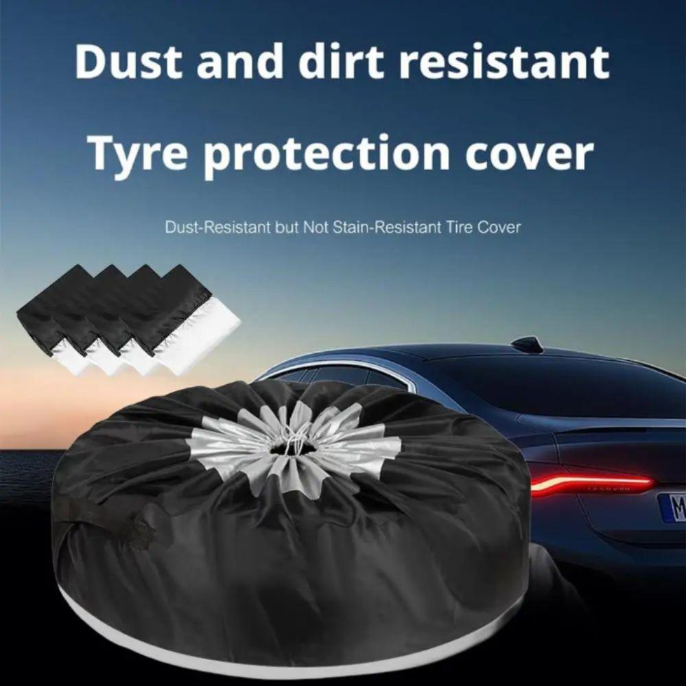 Silver Black Tire Cover Case Waterproof Wheel Storage Protector Spare Tire Cover  Auto Vehicle