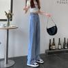 New Fashion Wide Leg Jeans Dámské nové kalhoty s volným rovným střihem a vysokým pasem