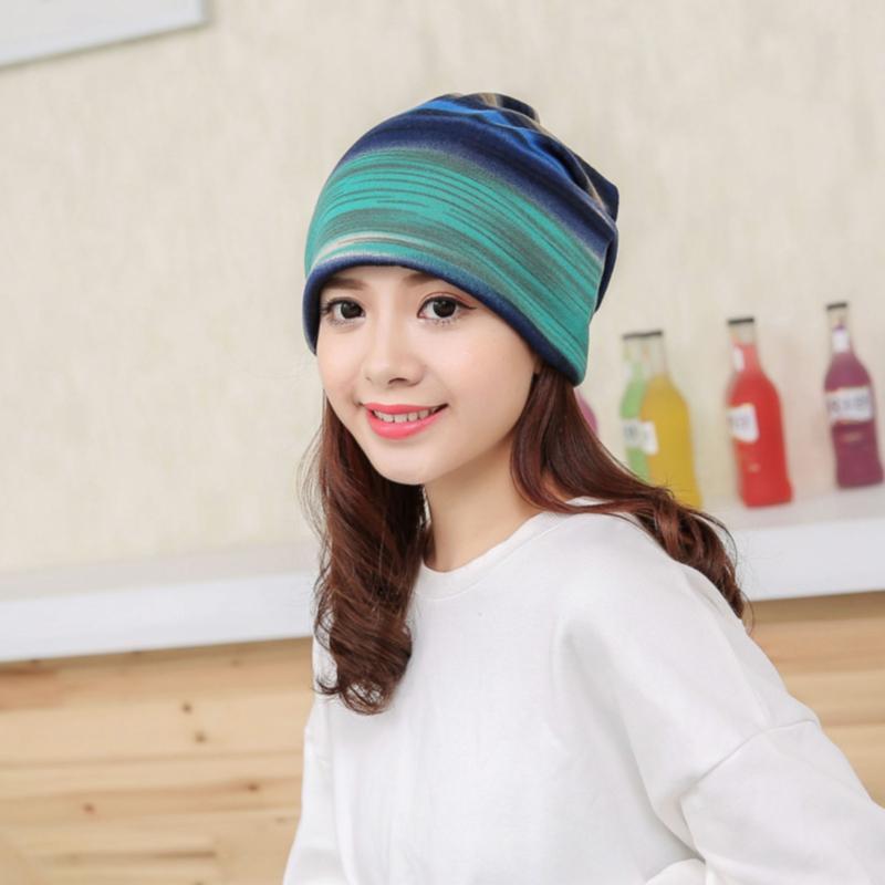 Autumn and Winter Korean Style Striped Twist Hat Fashionable Ear Protection Knitted Cap Postpartum Head-proof Wind Scarf